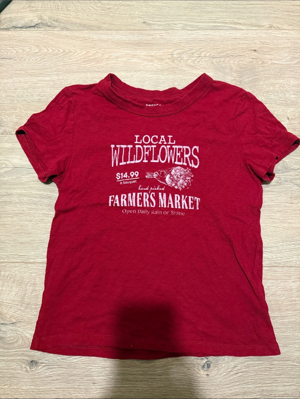 American Eagle Outfitters Red Kids 'Local Wildflowers' Graphic Tee